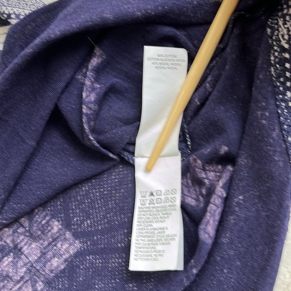 Lucky Brand tie waist sleeveless top blue / grey print sz large - Picture 9 of 12